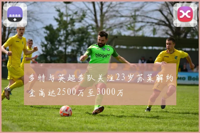 多特与英超多队关注23岁苏莱解约金高达2500万至3000万